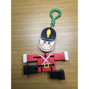 Vintage Nutcracker Toy Soldier Plastic Keychain Backpack Clip Bag Charm Christma